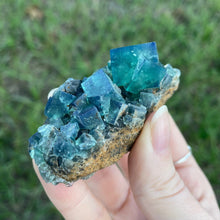 Load image into Gallery viewer, Green-Blue English Fluorite from the Cousin Jack Pocket at Rogerley Mine