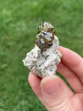 Load image into Gallery viewer, Olive Demantoid Garnet Cluster on Matrix