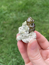 Load image into Gallery viewer, Olive Demantoid Garnet Cluster on Matrix