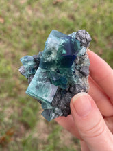 Load image into Gallery viewer, Green-Blue English Fluorite from the Cousin Jack Pocket at Rogerley Mine