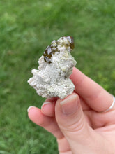 Load image into Gallery viewer, Olive Demantoid Garnet Cluster on Matrix