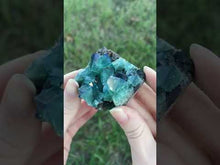 Load and play video in Gallery viewer, Green-Blue English Fluorite from the Cousin Jack Pocket at Rogerley Mine