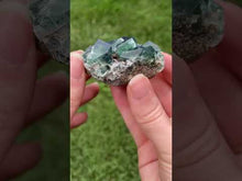 Load and play video in Gallery viewer, Green-Blue English Fluorite from the Cousin Jack Pocket at Rogerley Mine
