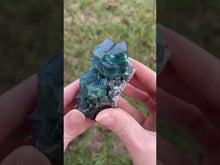 Load and play video in Gallery viewer, Green-Blue English Fluorite from the Cousin Jack Pocket at Rogerley Mine