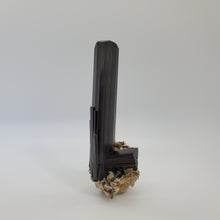 Load image into Gallery viewer, Black Schorl Tourmaline with Druzy Quartz Base