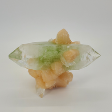Load image into Gallery viewer, Doubly-Terminated Fluorapophyllite Crystal with Stilbite Rosettes
