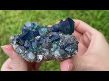 Load and play video in Gallery viewer, English Fluorite with Galena from the Cousin Jack Pocket - F1059