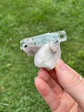 Load image into Gallery viewer, Aquamarine with Apatite on Feldspar
