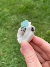 Load image into Gallery viewer, Aquamarine with Apatite on Feldspar
