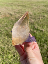 Load image into Gallery viewer, Elmwood Calcite on Purple Fluorite
