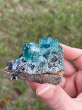 Load image into Gallery viewer, Green-Blue English Fluorite from the Cousin Jack Pocket at Rogerley Mine
