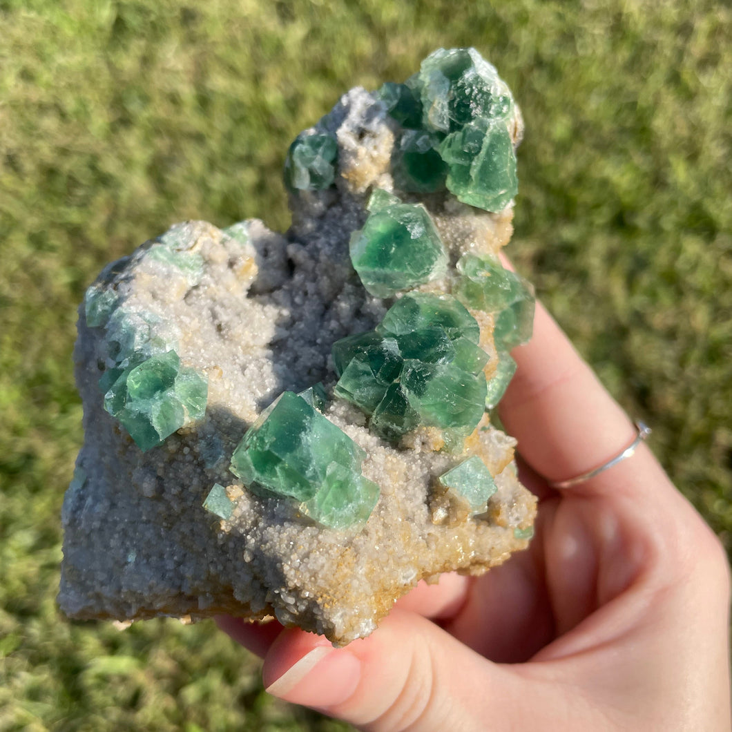Green Fluorite on Matrix