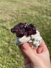 Load image into Gallery viewer, Spessartine Garnets on Feldspar
