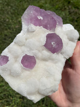Load image into Gallery viewer, Pink-Purple Fluorite on Druzy Quartz
