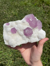 Load image into Gallery viewer, Pink-Purple Fluorite on Druzy Quartz
