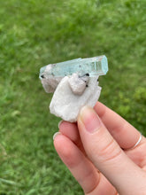 Load image into Gallery viewer, Aquamarine with Apatite on Feldspar
