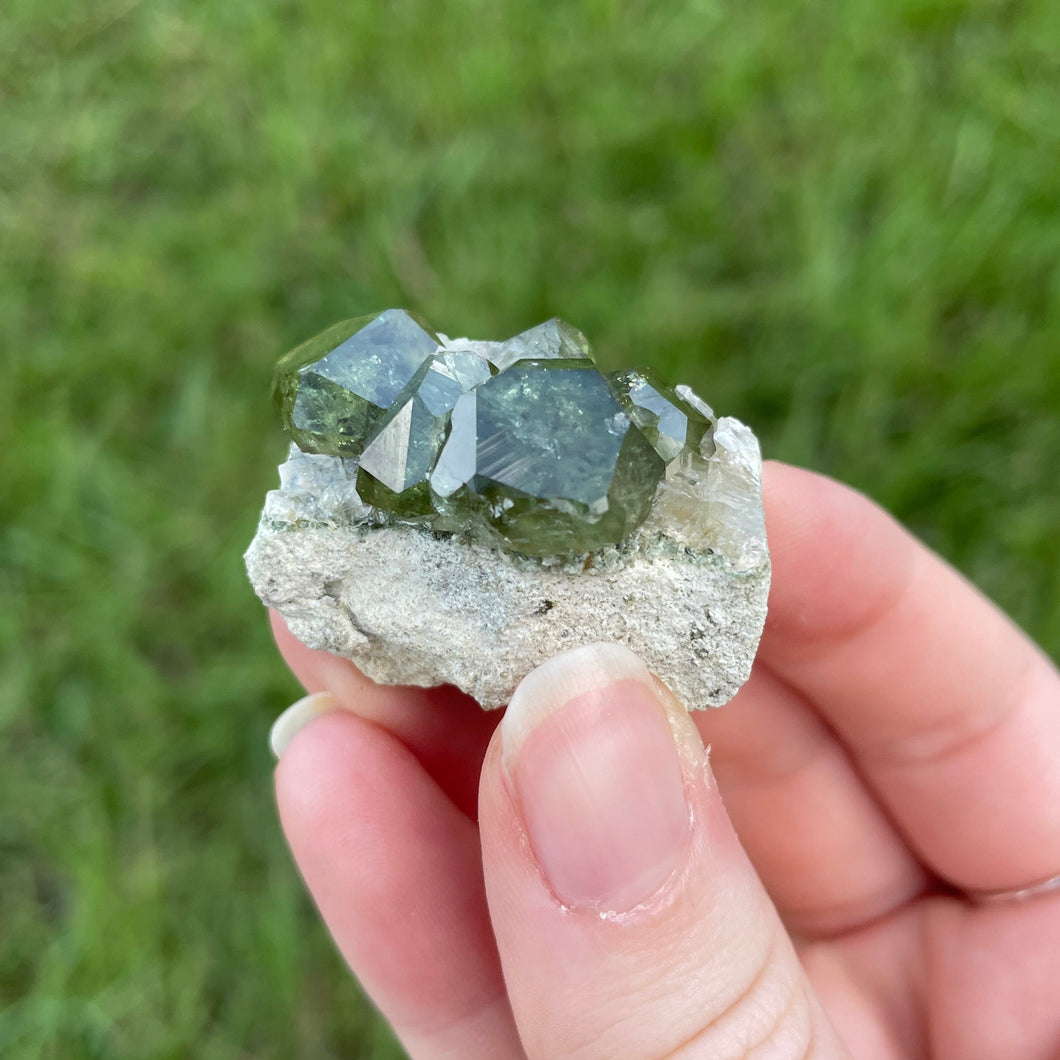 Demantoid Garnets on Matrix