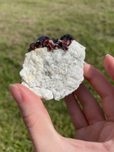 Load image into Gallery viewer, Spessartine Garnets on Feldspar
