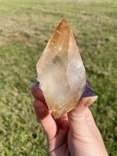Load image into Gallery viewer, Elmwood Calcite on Purple Fluorite
