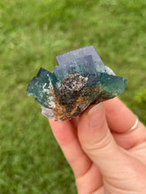 Load image into Gallery viewer, Green-Blue English Fluorite from the Cousin Jack Pocket at Rogerley Mine
