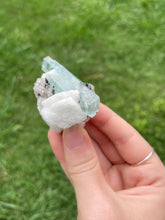 Load image into Gallery viewer, Aquamarine with Apatite on Feldspar
