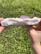 Load image into Gallery viewer, Pink-Purple Fluorite on Druzy Quartz
