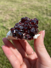 Load image into Gallery viewer, Spessartine Garnets on Feldspar
