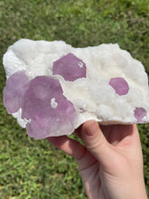 Load image into Gallery viewer, Pink-Purple Fluorite on Druzy Quartz
