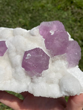 Load image into Gallery viewer, Pink-Purple Fluorite on Druzy Quartz
