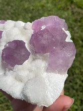 Load image into Gallery viewer, Pink-Purple Fluorite on Druzy Quartz
