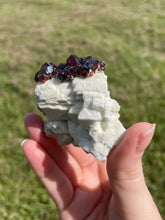 Load image into Gallery viewer, Spessartine Garnets on Feldspar
