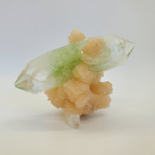 Load image into Gallery viewer, Doubly-Terminated Fluorapophyllite Crystal with Stilbite Rosettes
