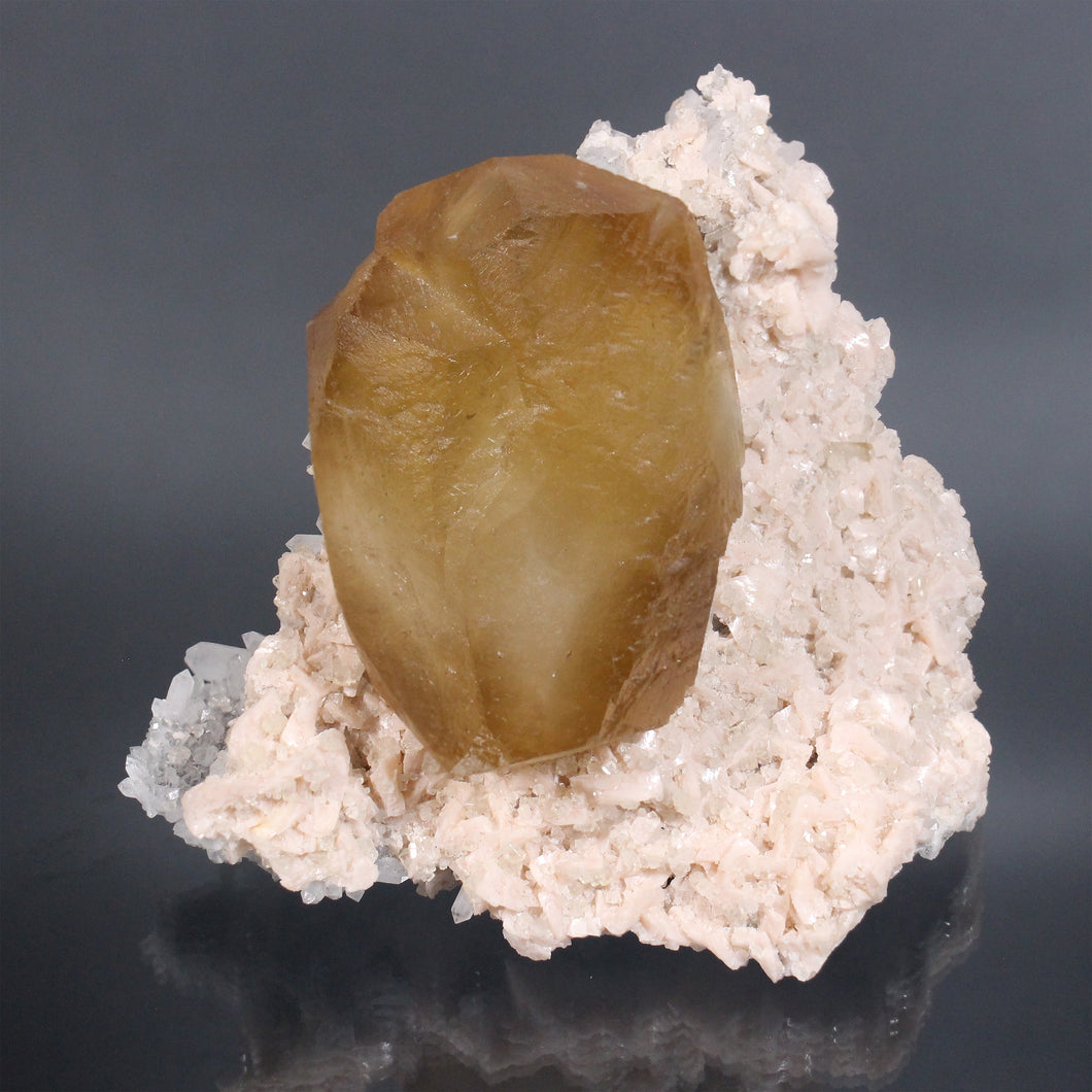 Large Calcite Crystal on Dolomite Matrix