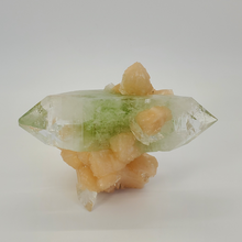 Load image into Gallery viewer, Doubly-Terminated Fluorapophyllite Crystal with Stilbite Rosettes
