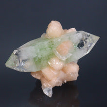 Load image into Gallery viewer, Doubly-Terminated Fluorapophyllite Crystal with Stilbite Rosettes
