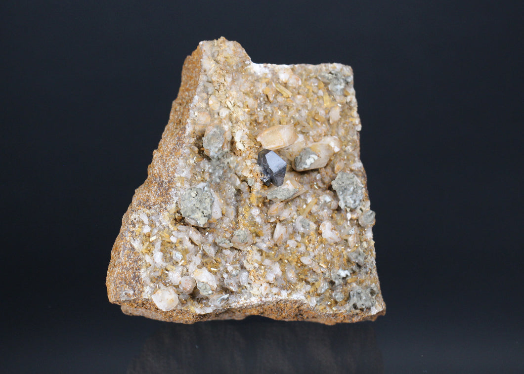 Anatase with Albite on Limestone