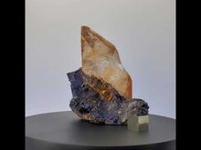 Load and play video in Gallery viewer, Twinned Elmwood Calcite on Sphalerite
