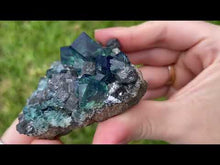 Load and play video in Gallery viewer, English Fluorite with Galena from the Cousin Jack Pocket - F1054
